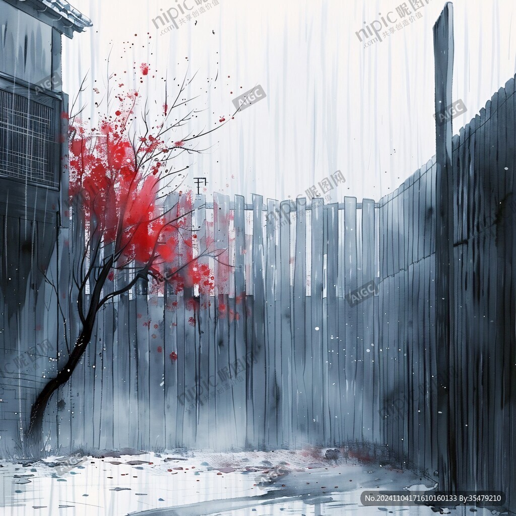 煙雨插畫
