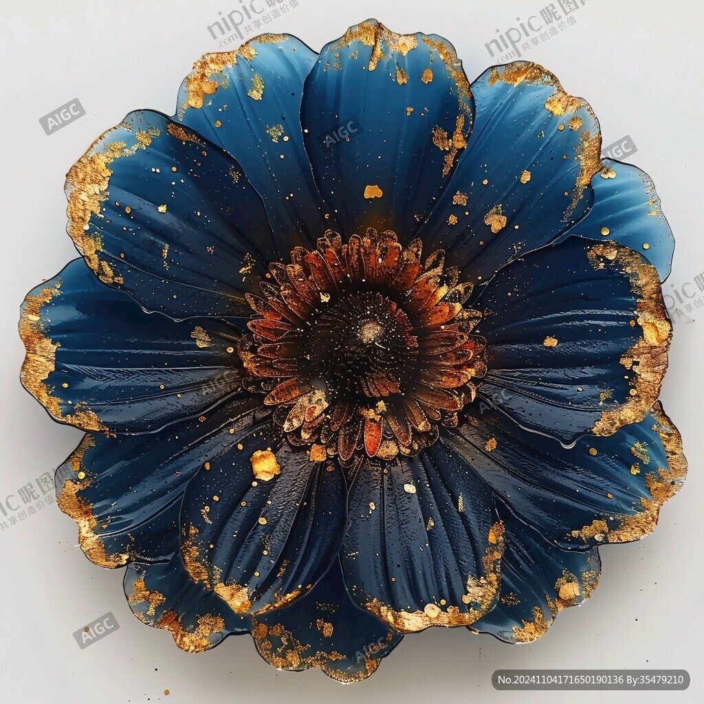 3d浮雕金屬牡丹花