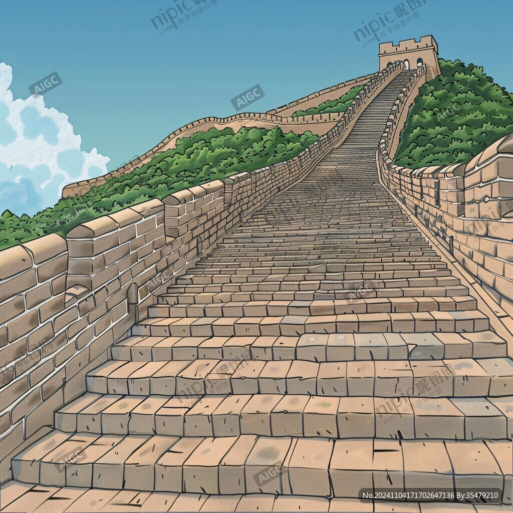 中國長城插畫