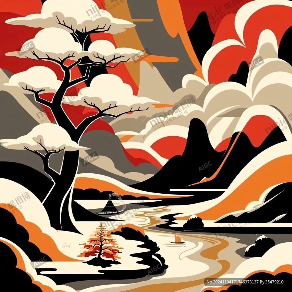 秋季風(fēng)景國潮