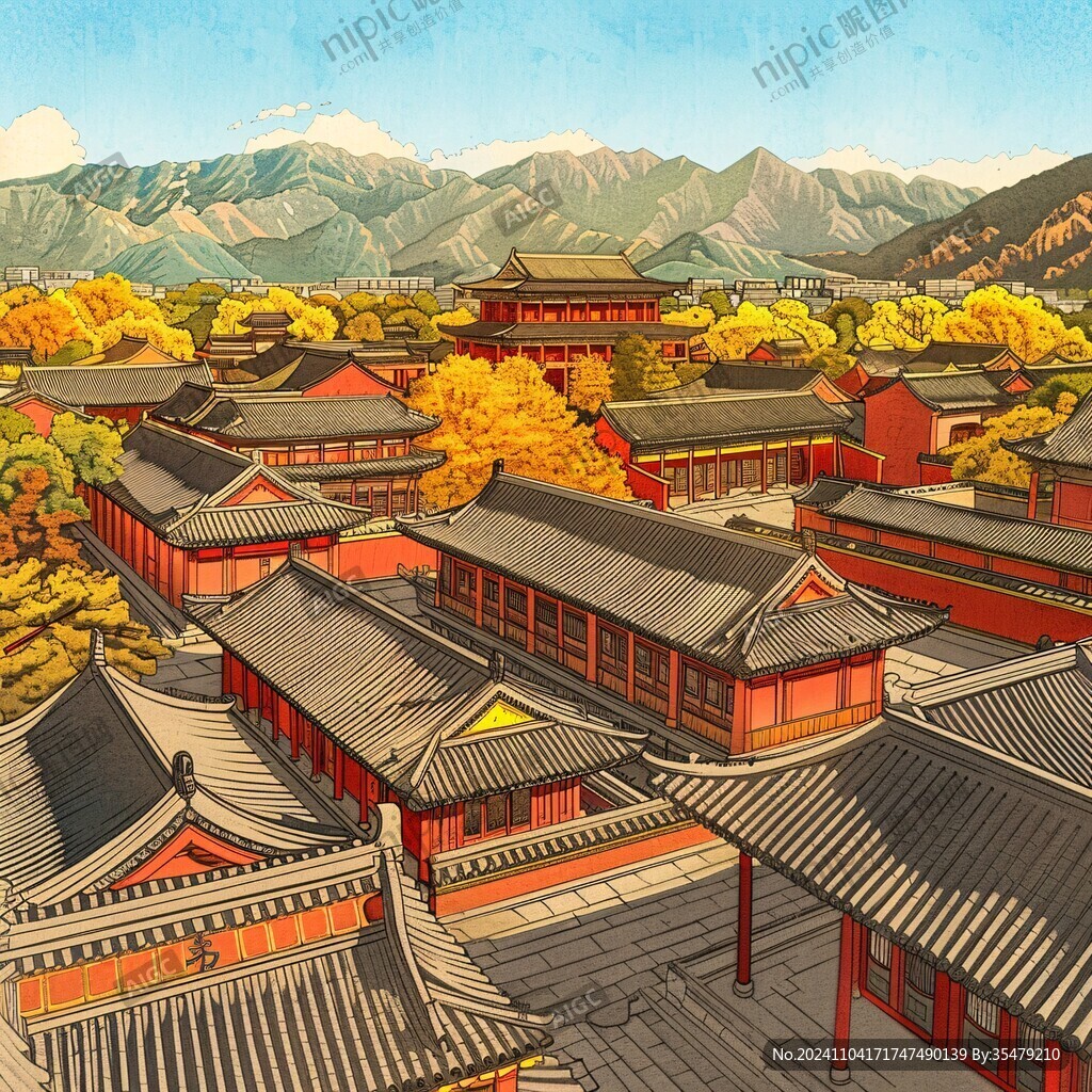 十三陵插畫