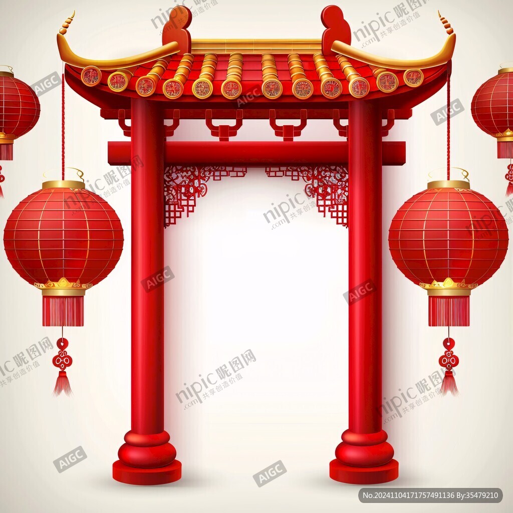 中式燈籠拱門