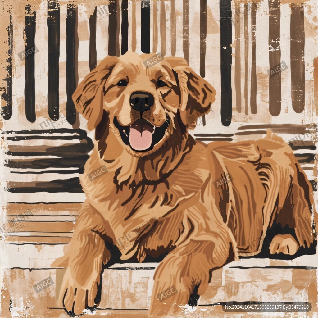 金毛犬插畫