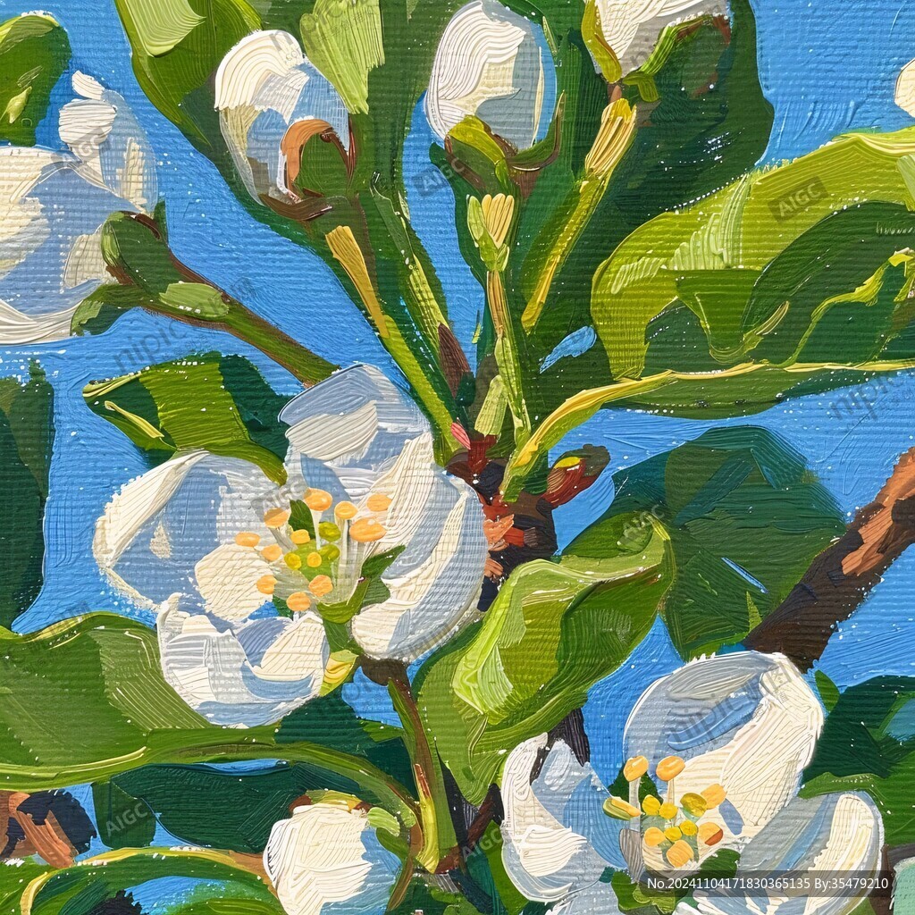蘋果花繪畫