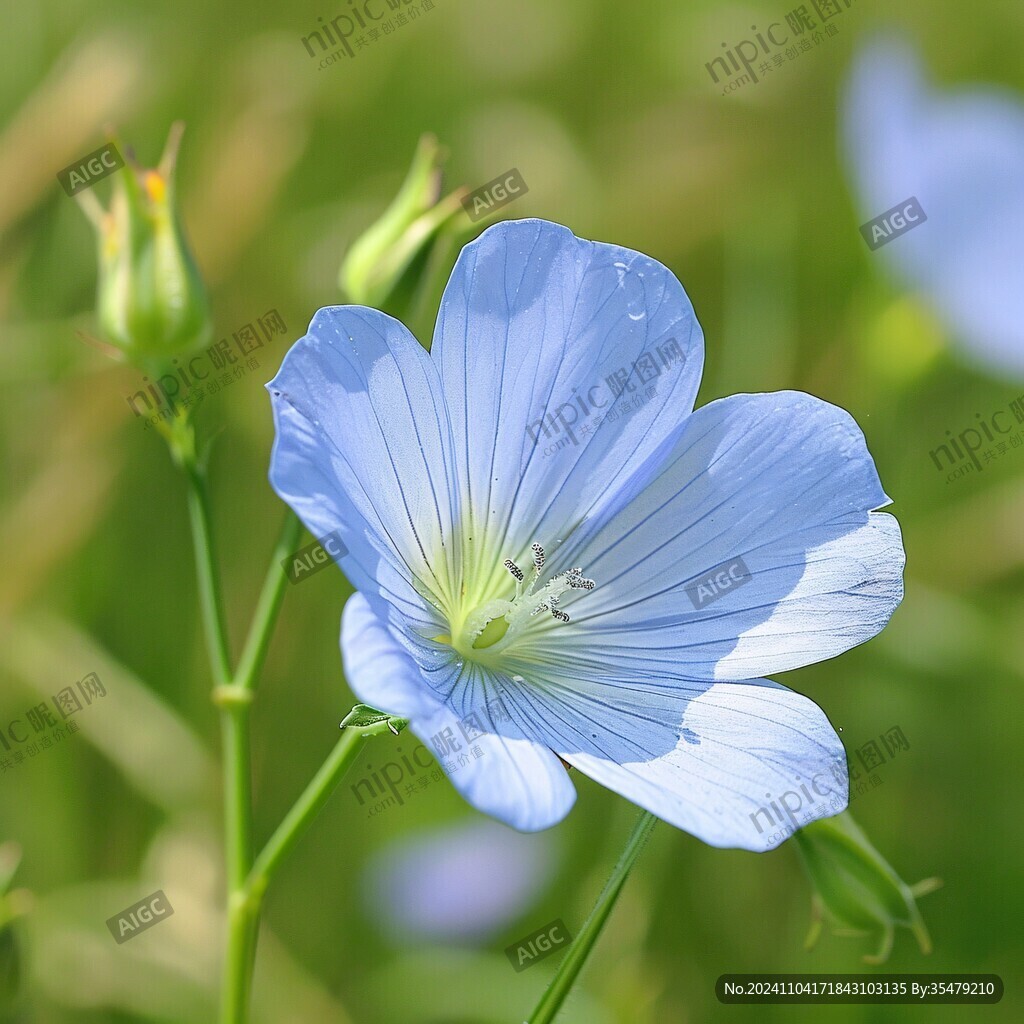 藍亞麻花