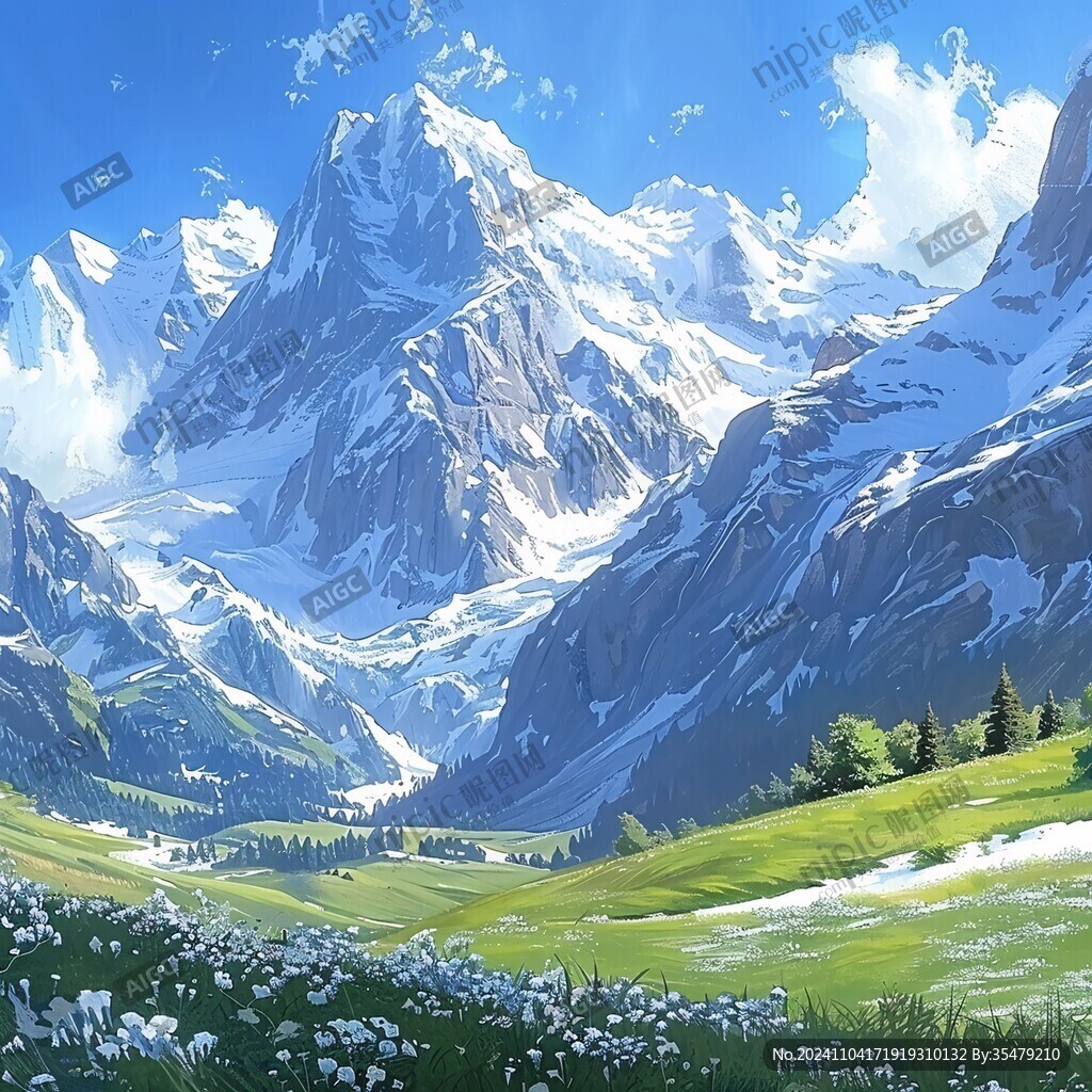 雪山原畫
