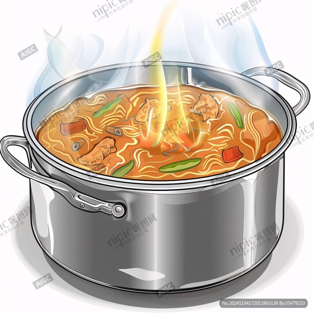 鐵鍋燜面插畫