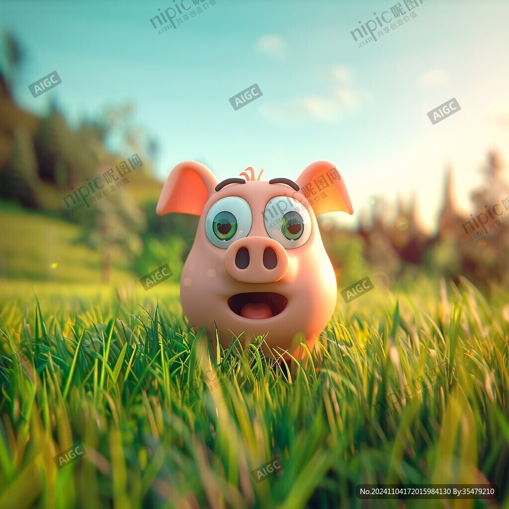 3d卡通豬拍照?qǐng)D