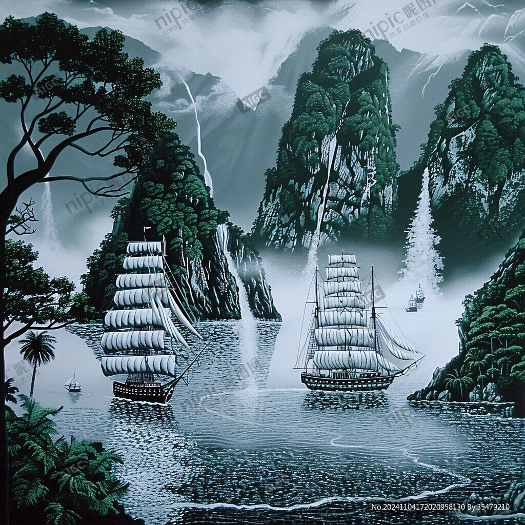一帆风顺背景墙 一帆风顺背景墙