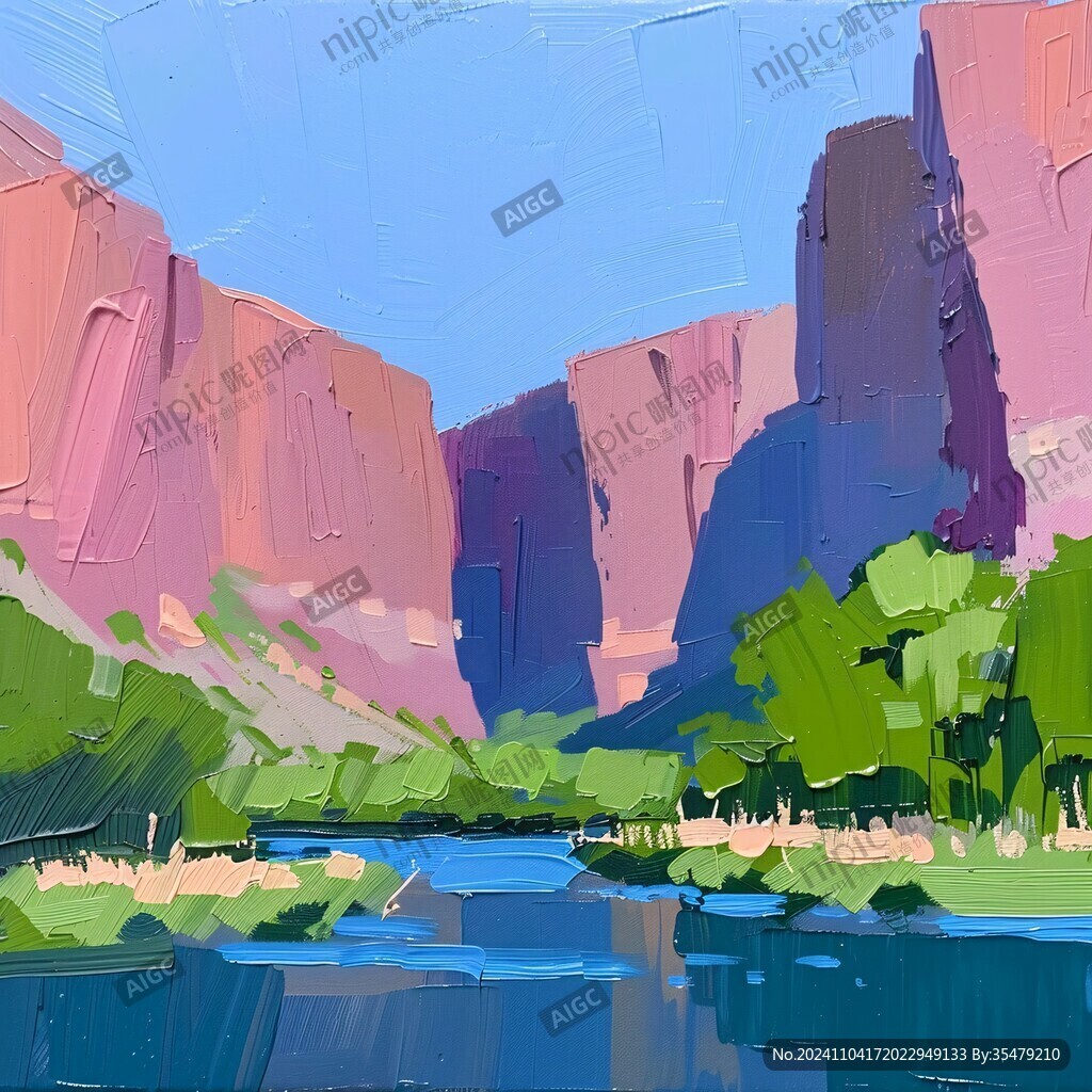 色彩線條色彩山水風景