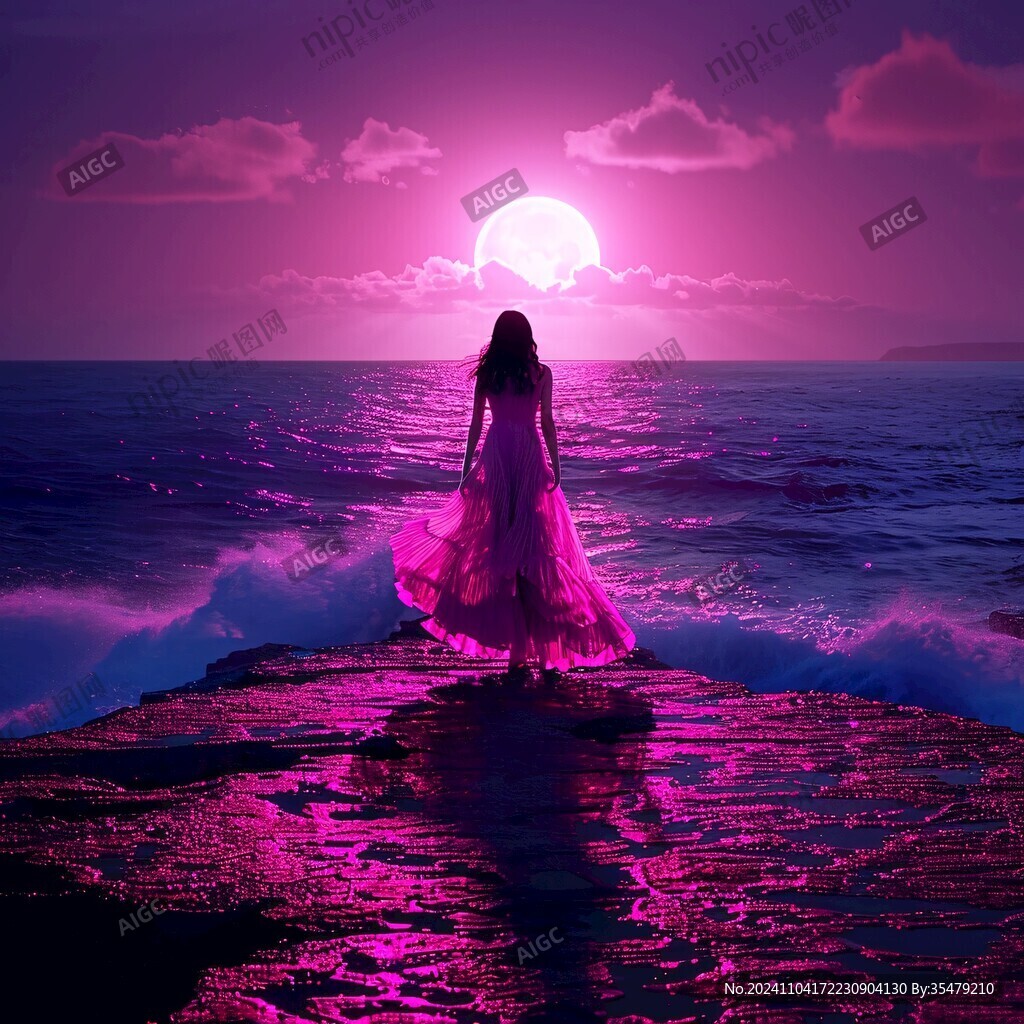 星辰大海女孩背影