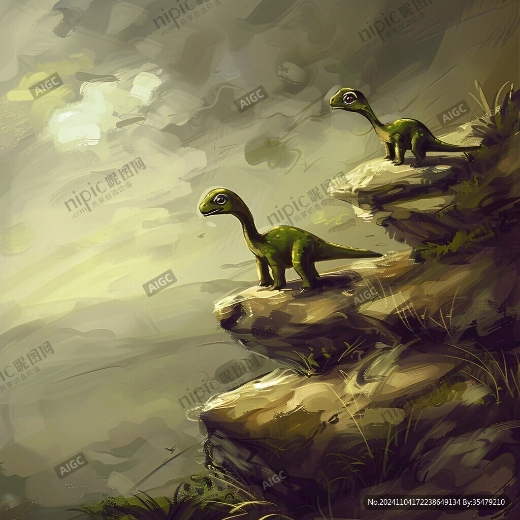 恐龍戶外插畫