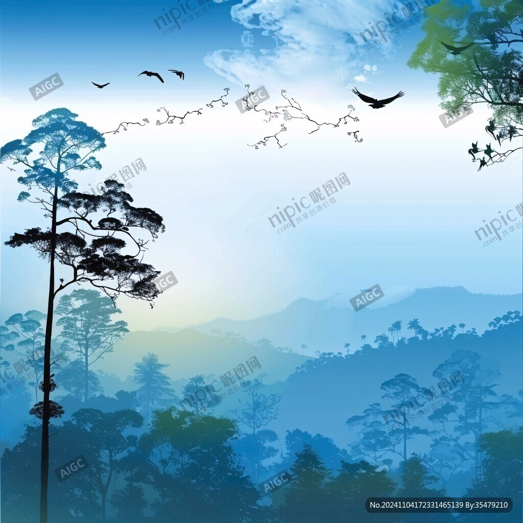 迎客松背景裝飾畫