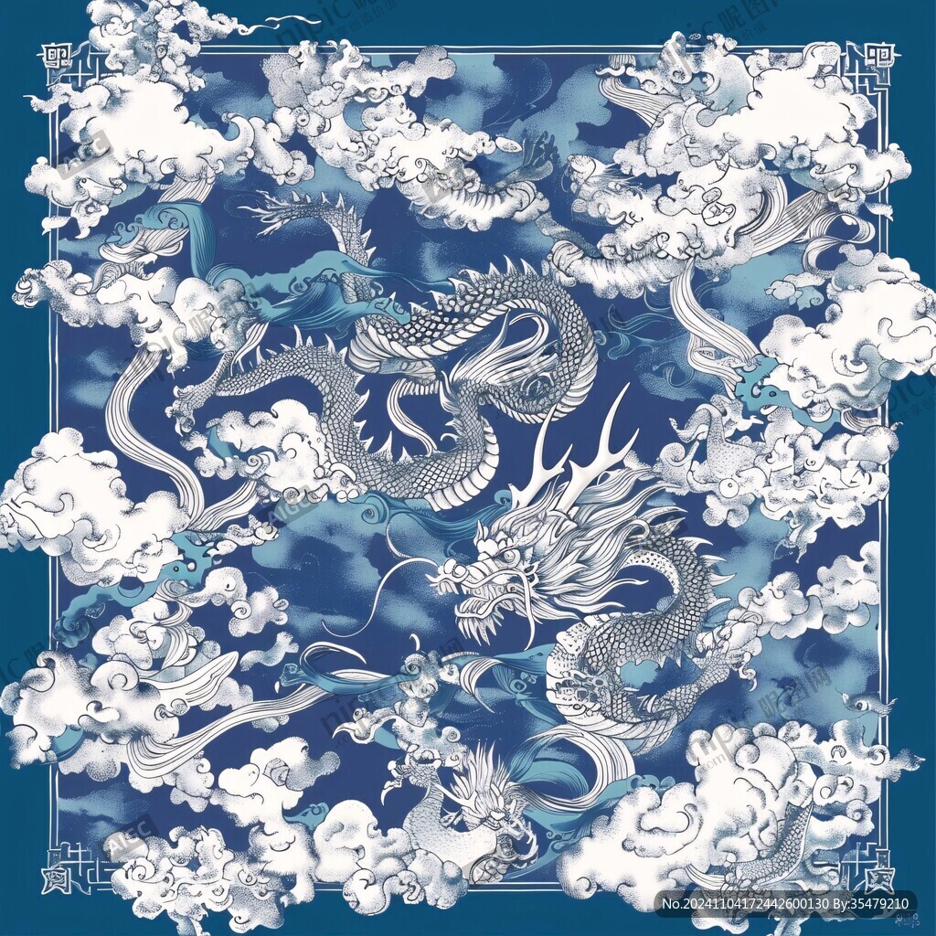 龍國潮印花圖案