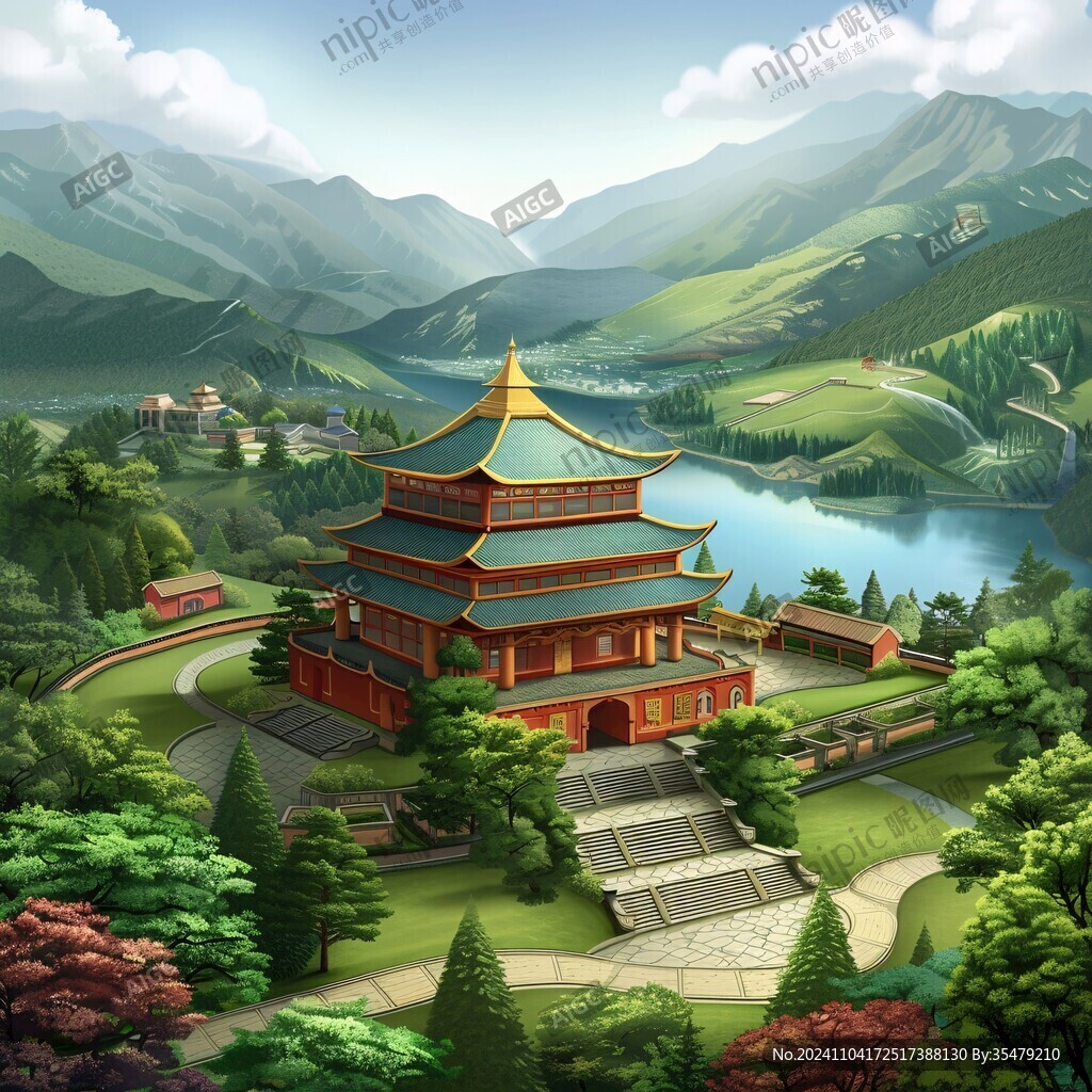皇家園林插畫