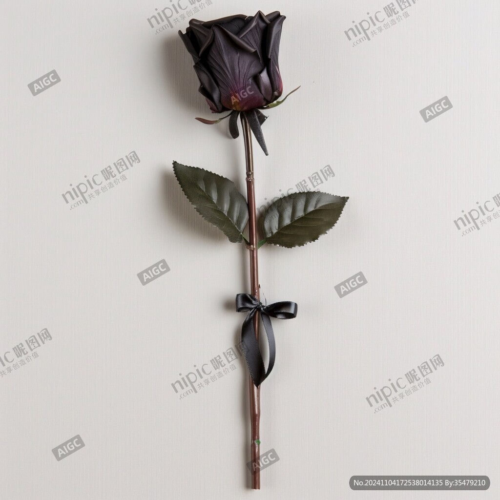 一枝玫瑰干花