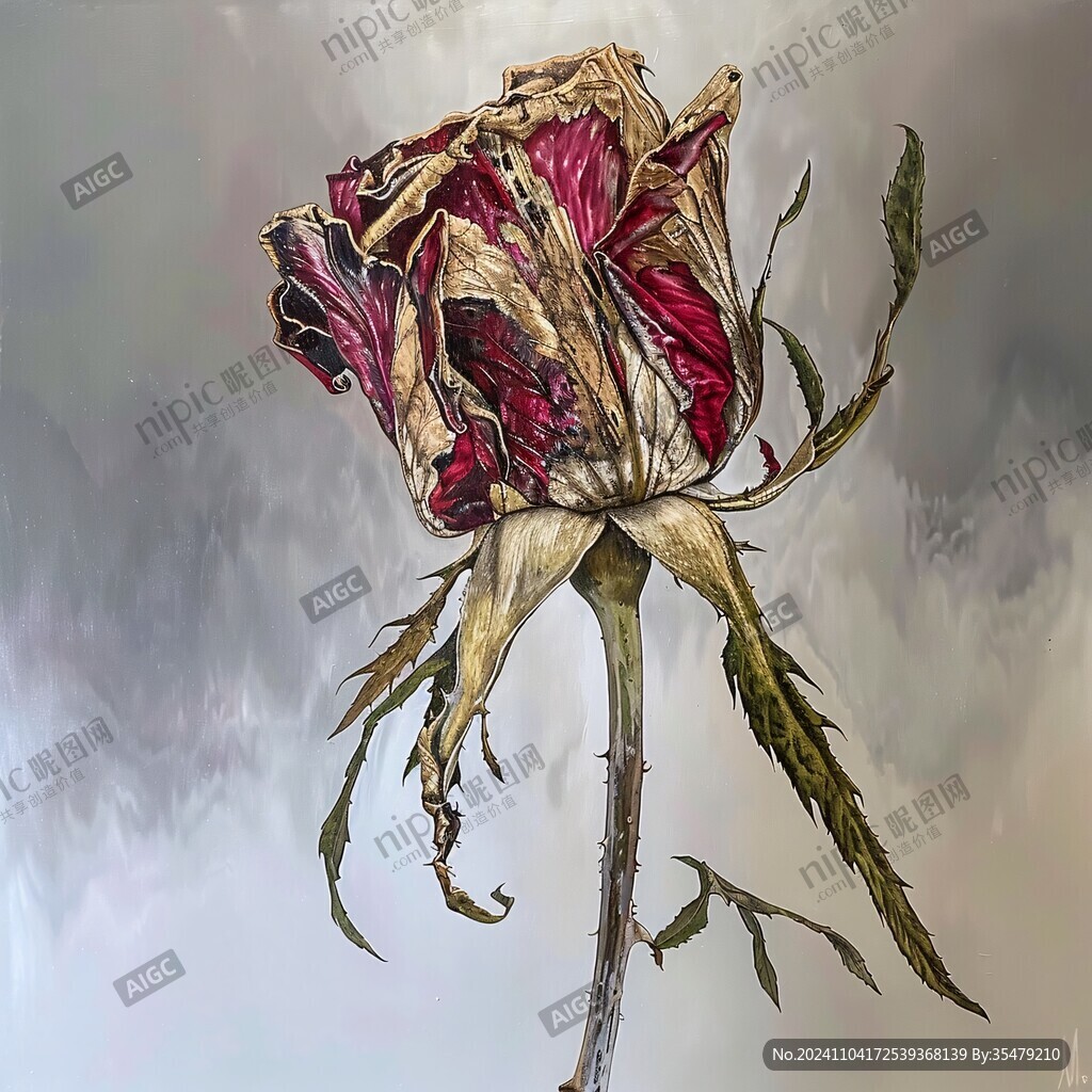 枯萎的玫瑰花
