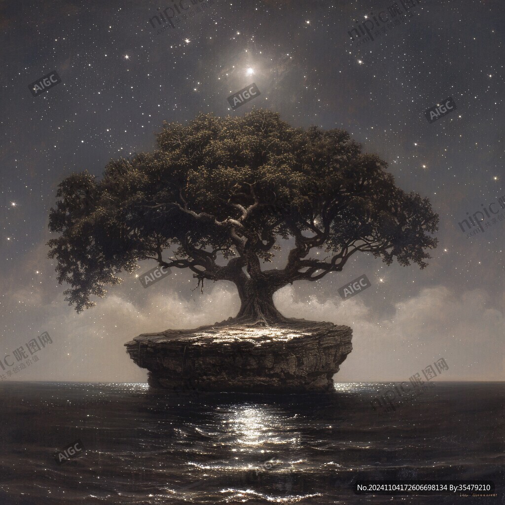唯美星空樹