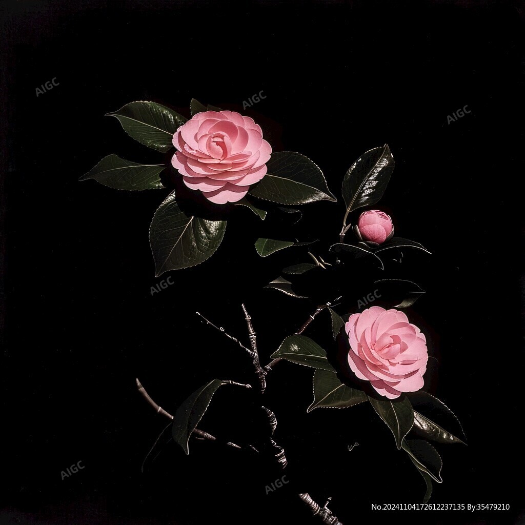 一枝茶花