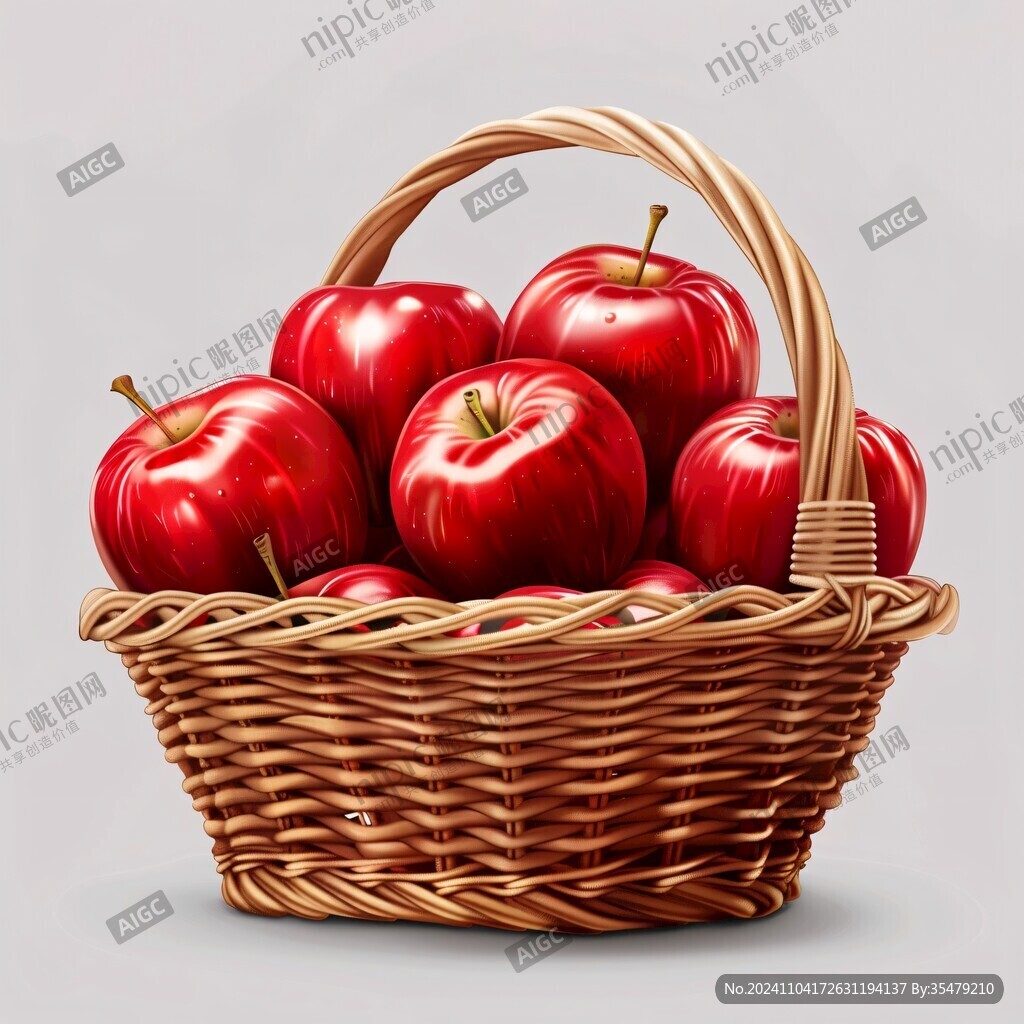 一籃子櫻桃插畫
