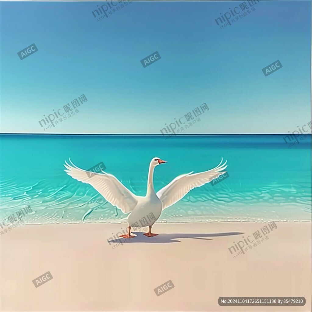 海邊的白鵝