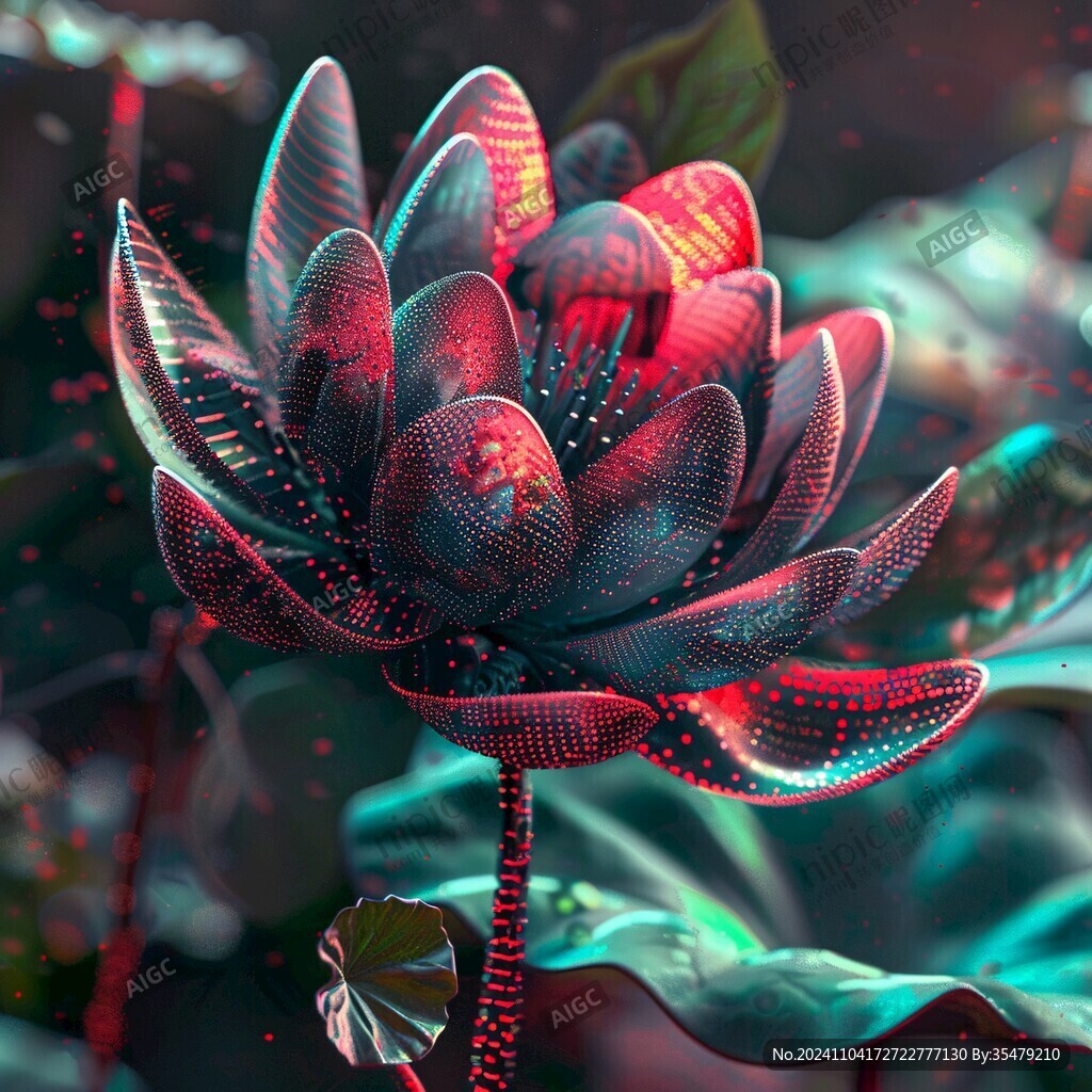 3d立體花卉荷花