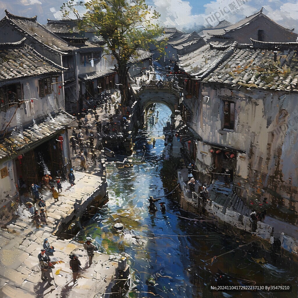 千燈古鎮(zhèn)油畫(huà)