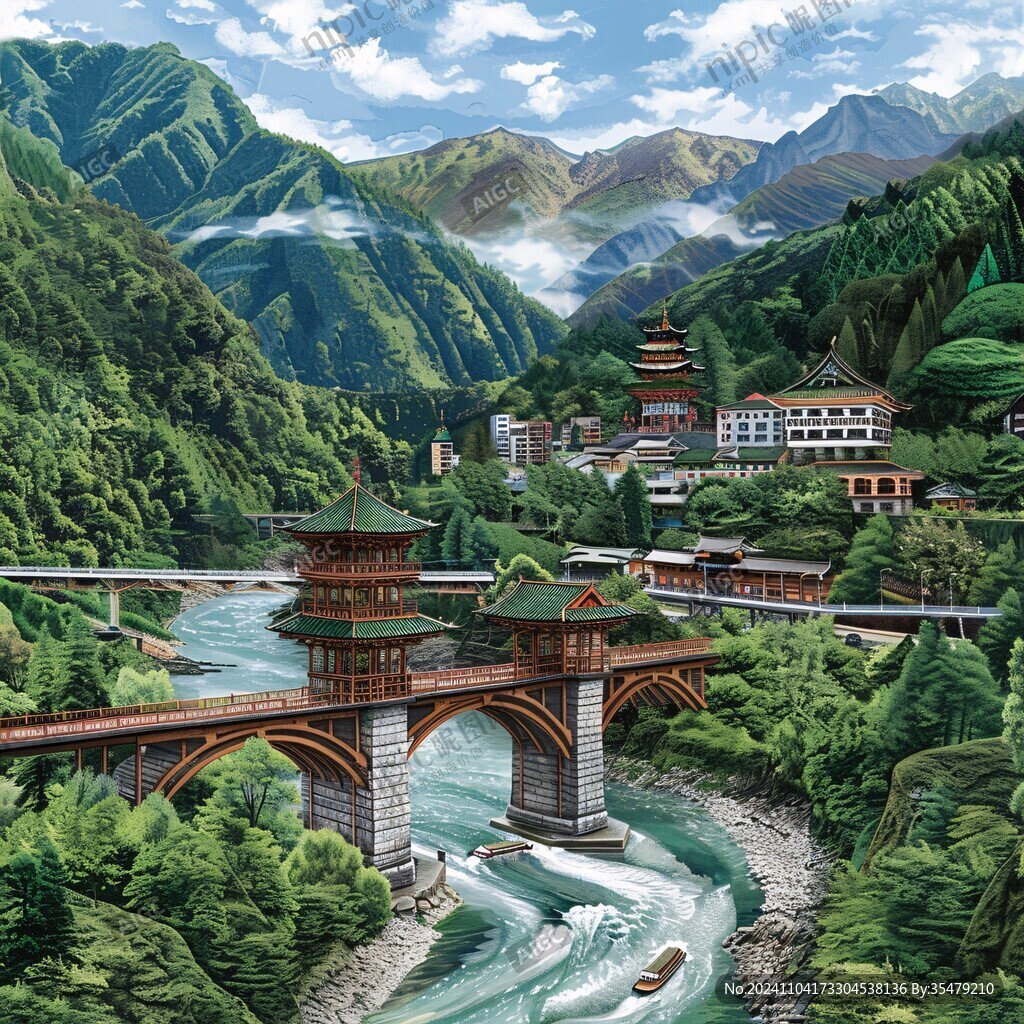 溪洛渡電站插畫