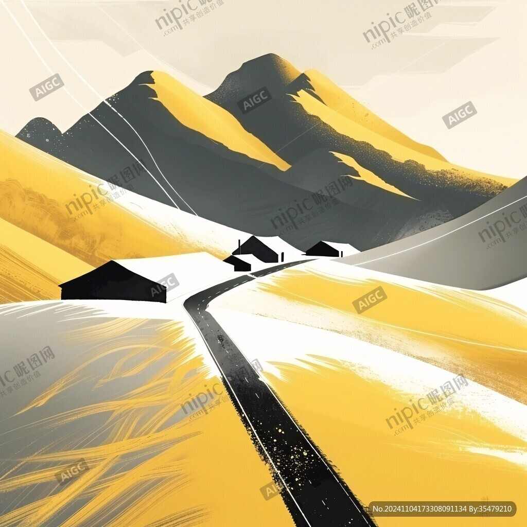 山風景插畫包裝
