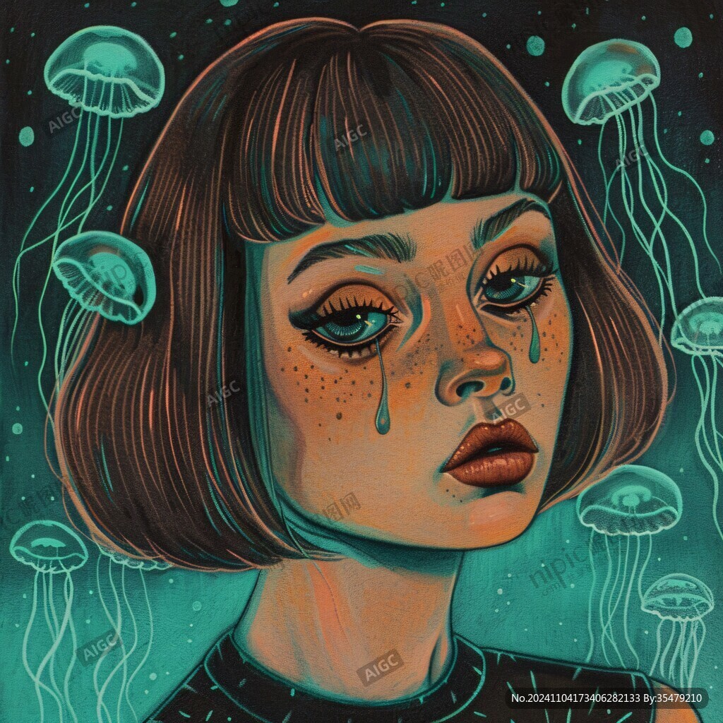 歐美風女孩插畫