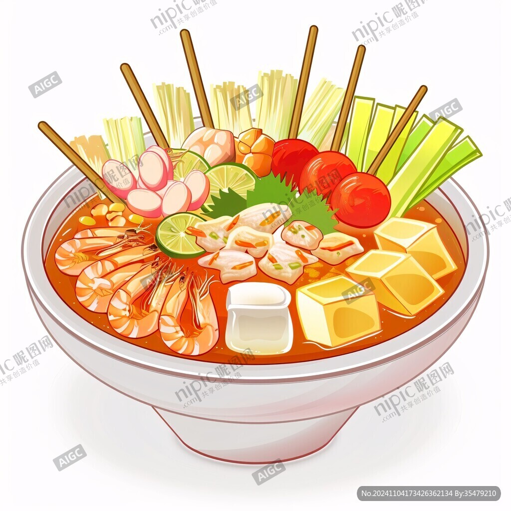 美食麻辣燙卡通