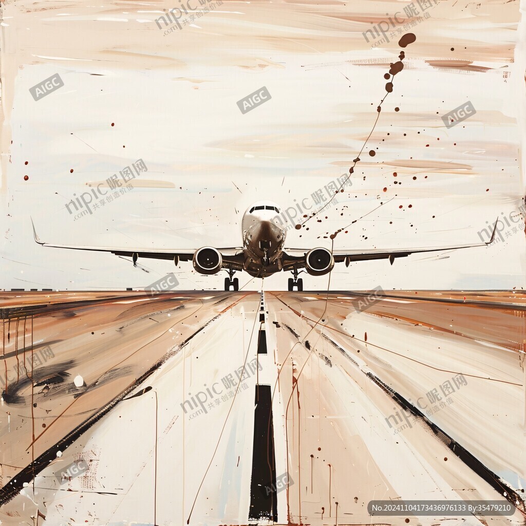 繪畫作品飛機插畫