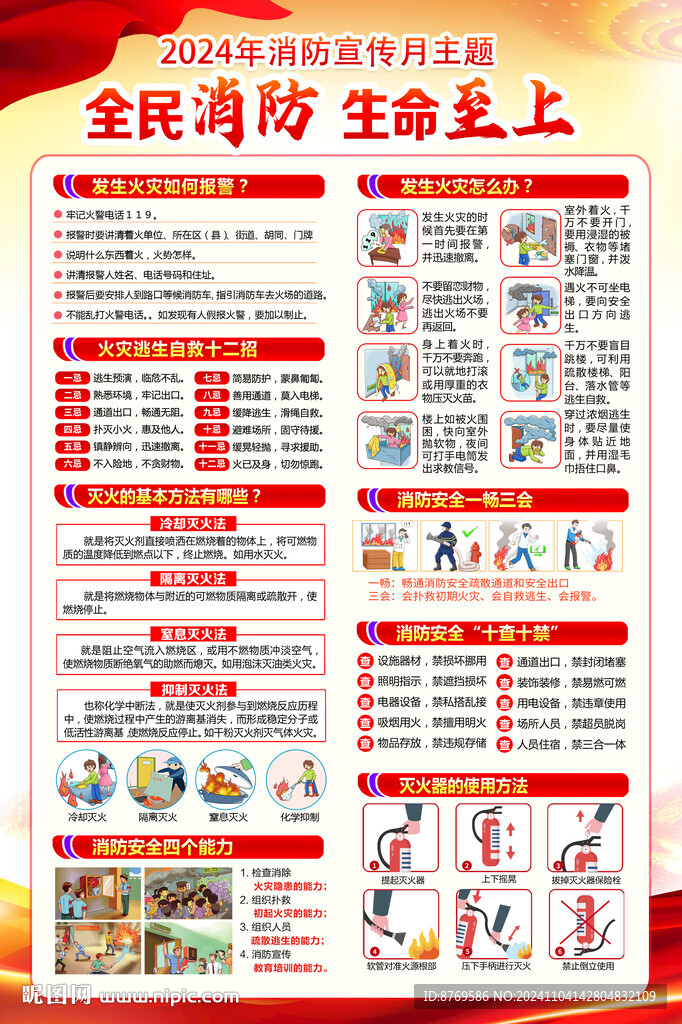 2024年消防月掛圖