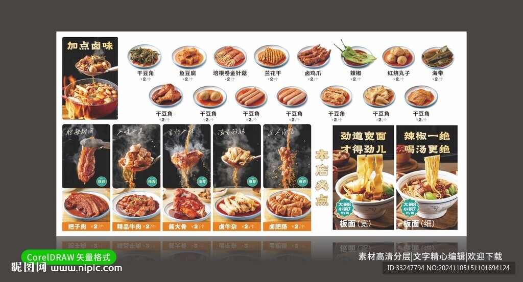 牛肉板面菜單