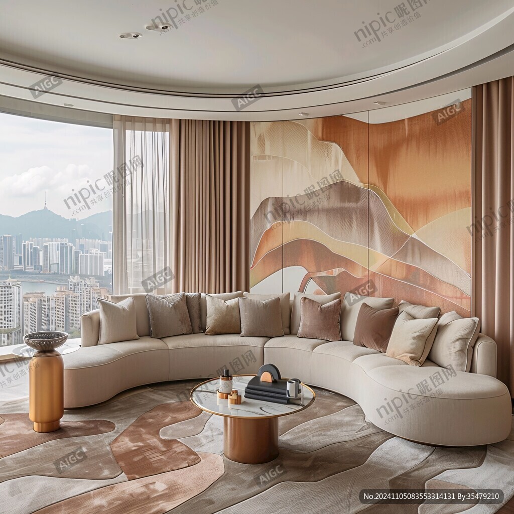 輕奢金線客廳背景