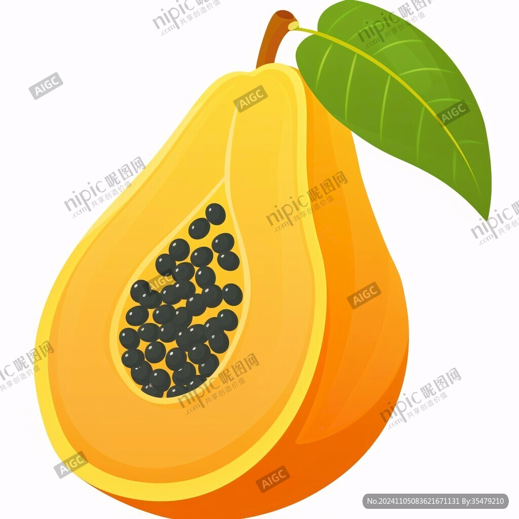 木瓜插畫素材