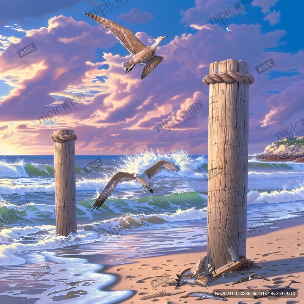 海邊柱子