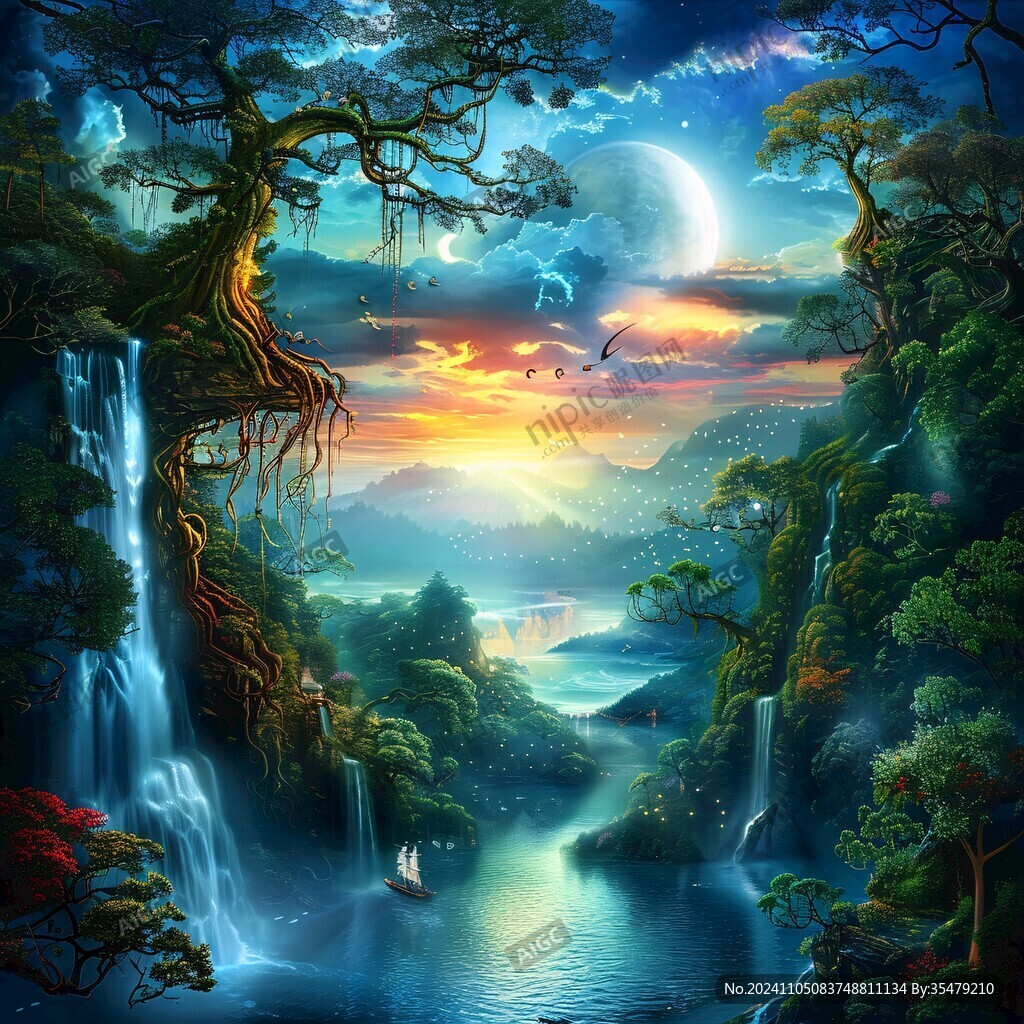 夢幻夜晚立體畫