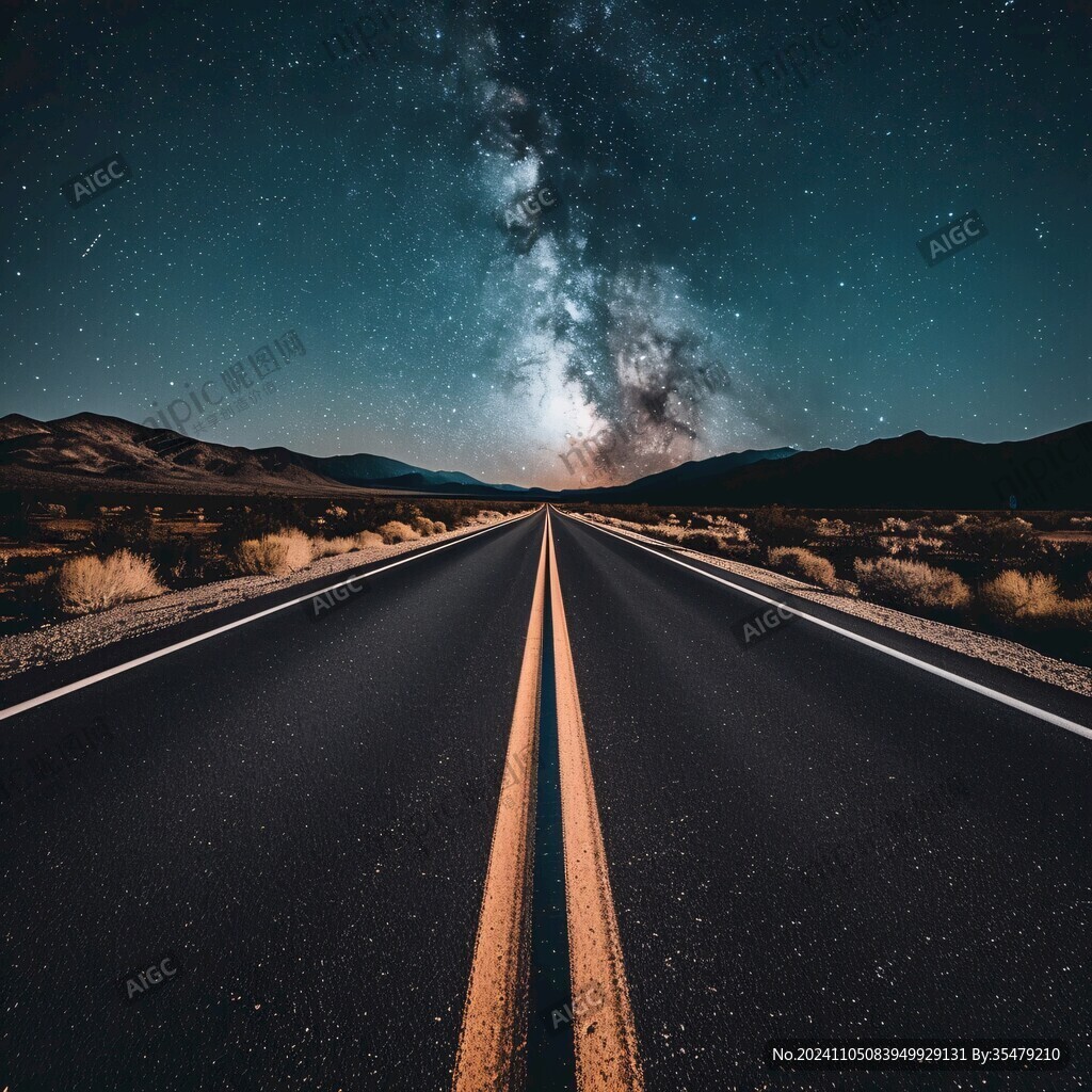 星空下的高速路