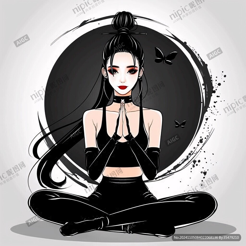 中國風瑜伽美女