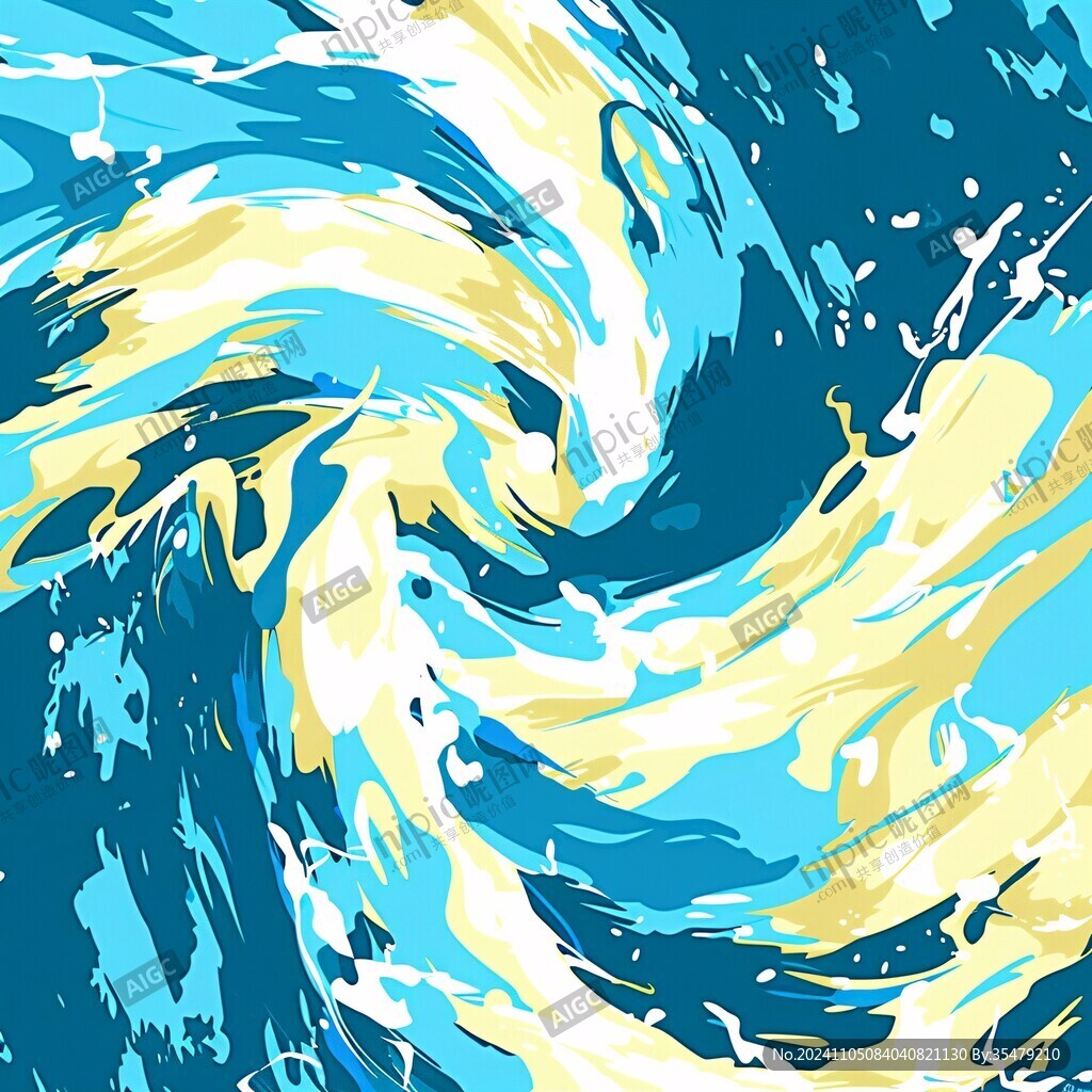 插畫浪花
