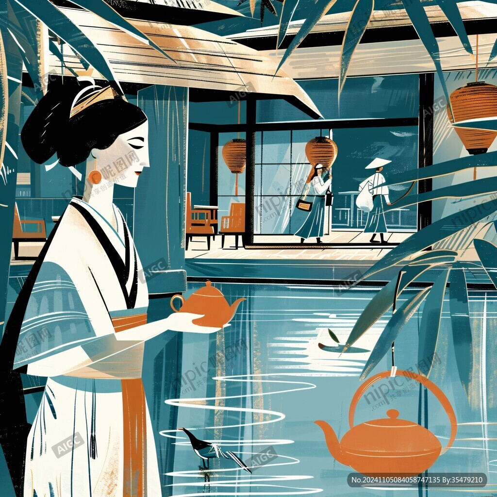 茶樓插畫