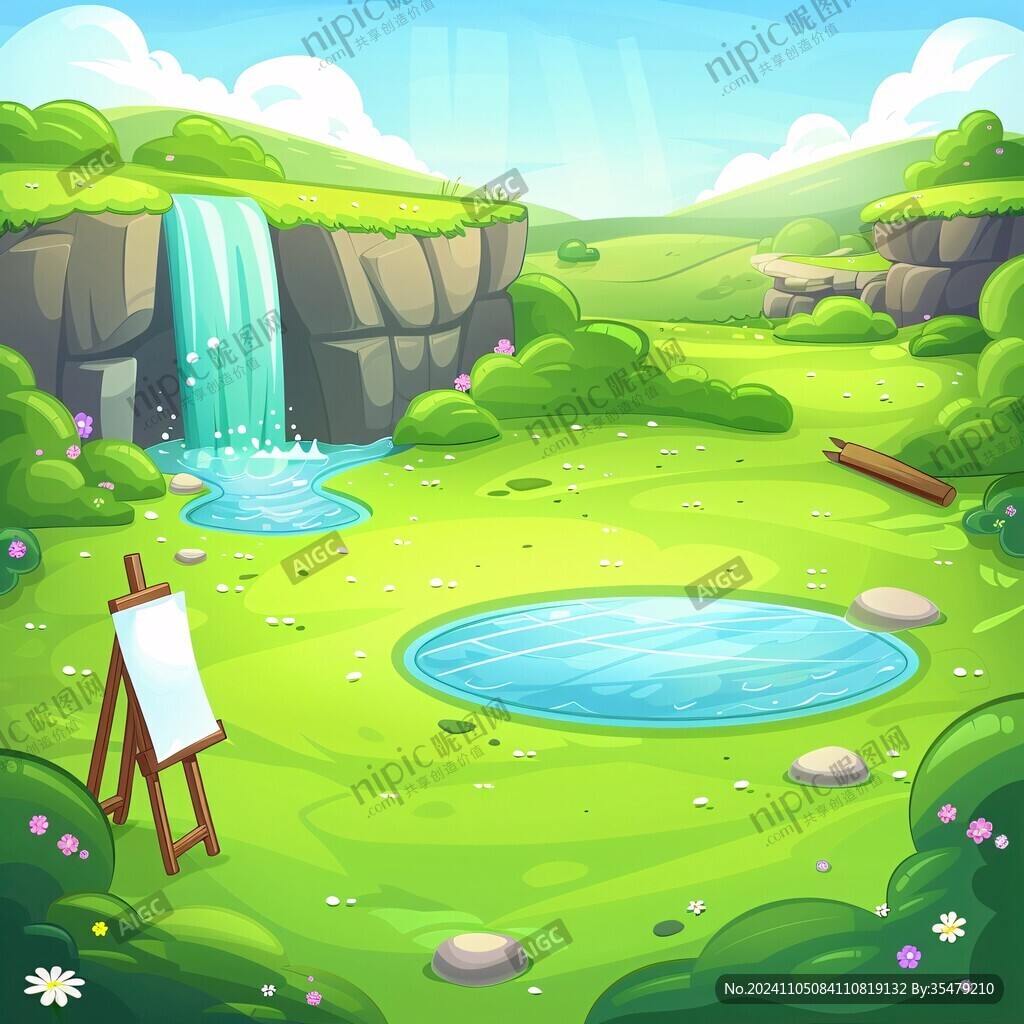 水潭插畫