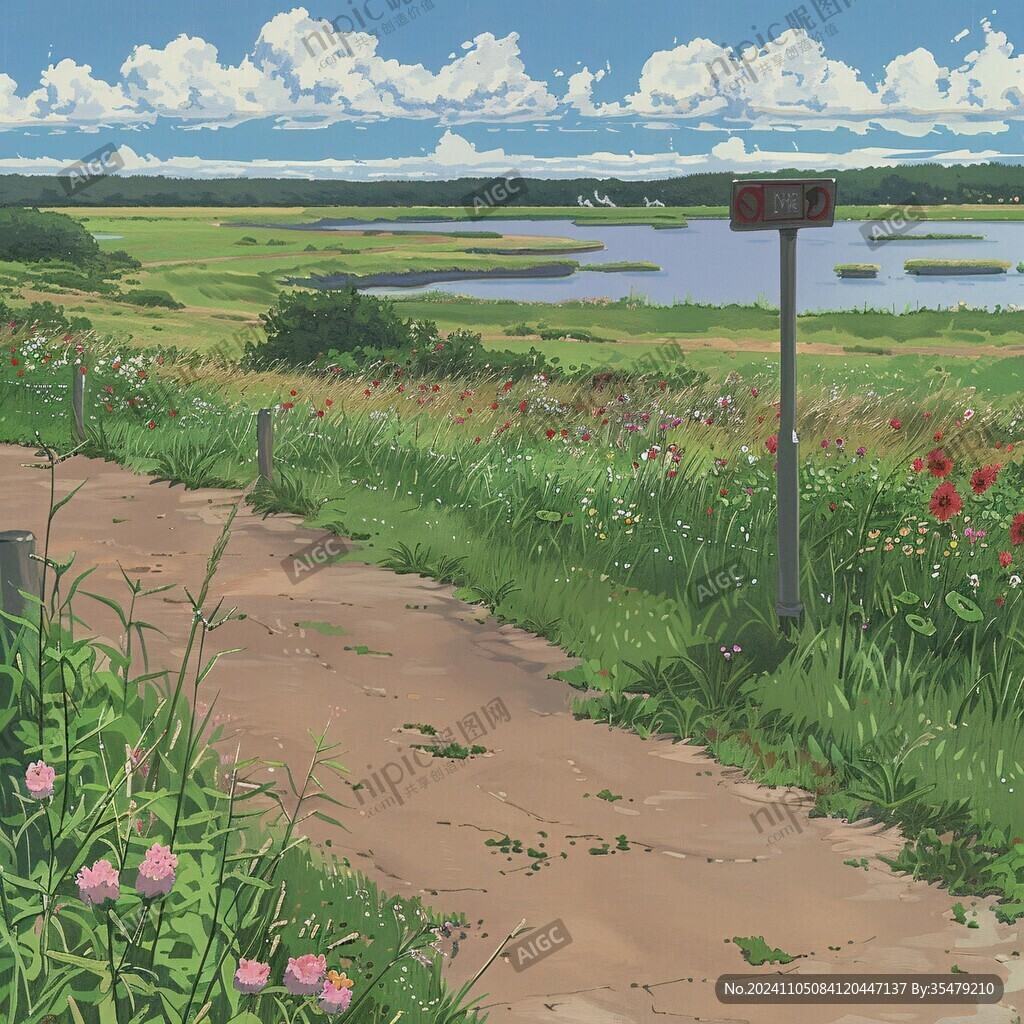 濕地公園插畫