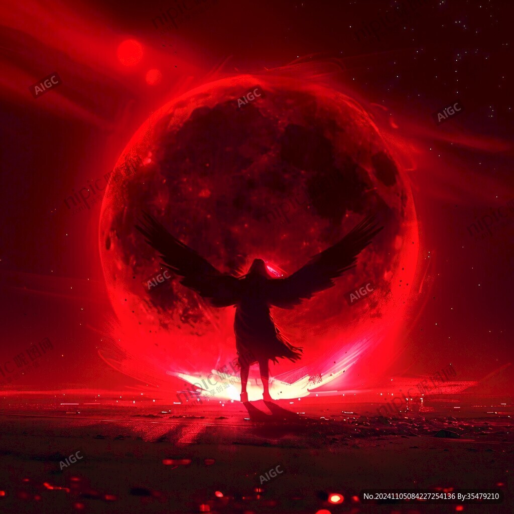 酷炫紅色星空