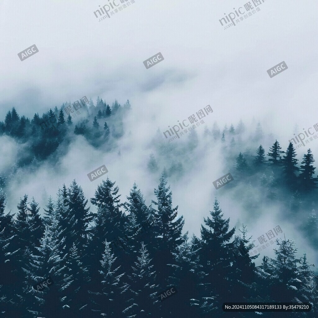 山林樹(shù)木霧氣