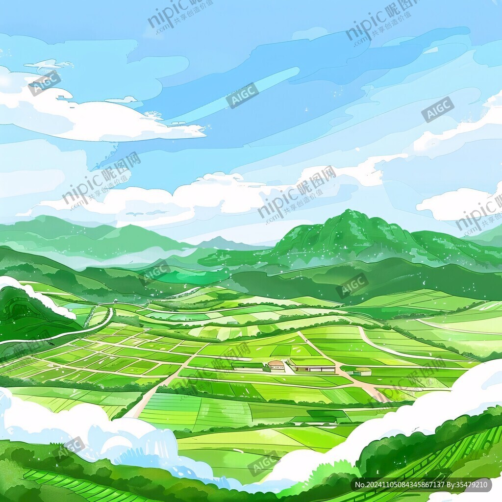 農(nóng)村田野插畫