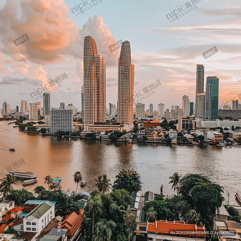 湄南河兩岸建筑