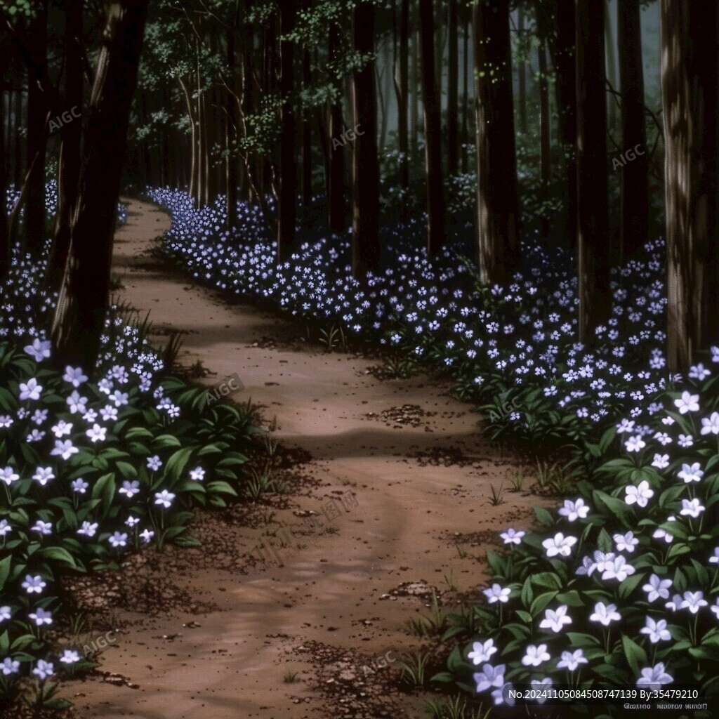 開滿月見花的小路