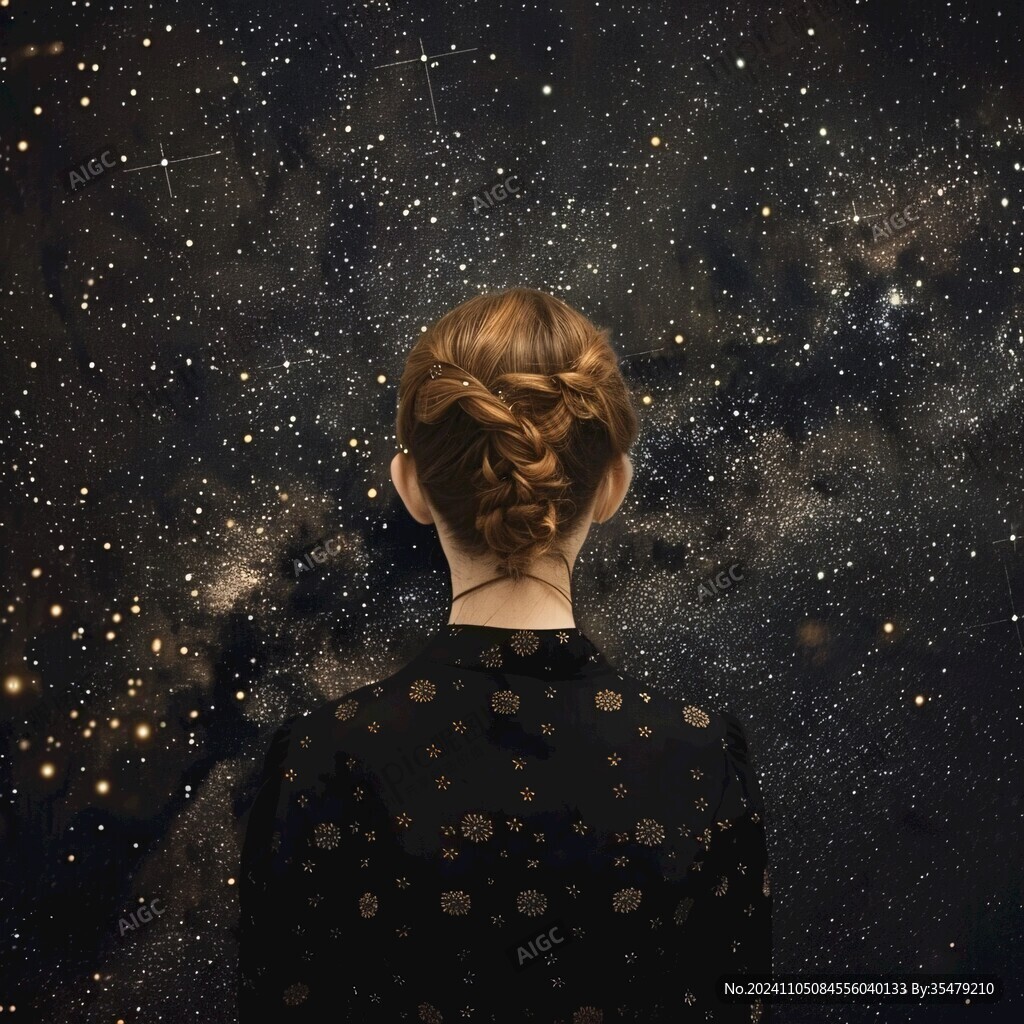 星辰大海女孩背影
